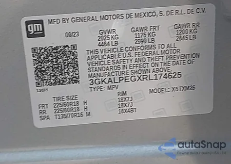 2024 GMC Terrain Fwd Slt из США, поврежденный, VIN 3GKALPEGXRL174625